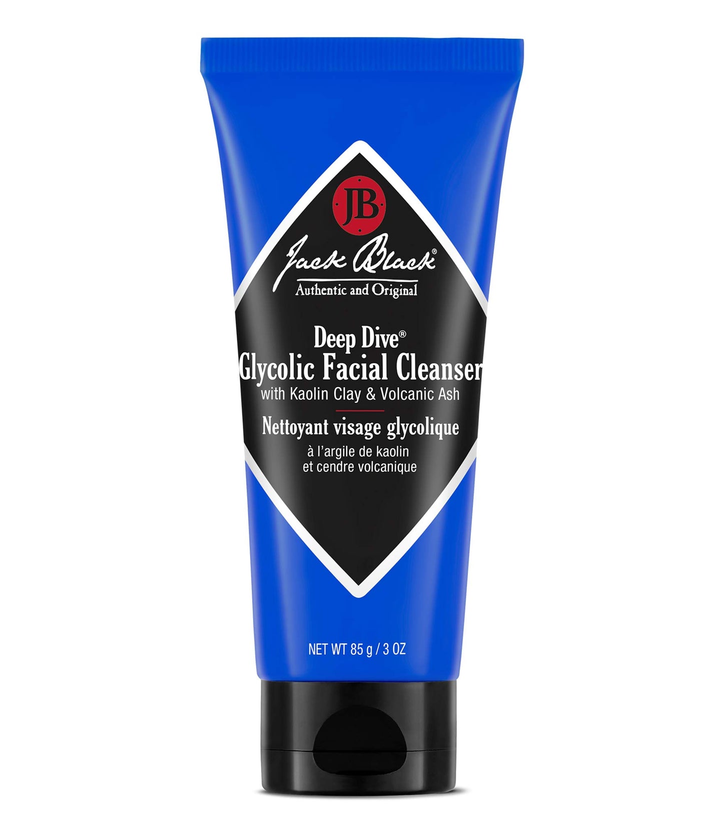 Jack Black - Deep Dive Glycolic Facial Cleanser 3 Fl Oz – Clay-Based Cleanser PureScience Formula Facial Cleanser and Mask Recommended for Normal Dry or Oily Skin Glycolic Acid
