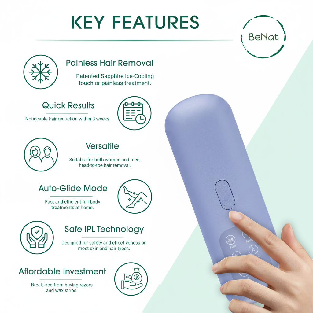 Laser IPL Hair Removal – 999,000 Flashes, Painless & Long‑Lasting Results